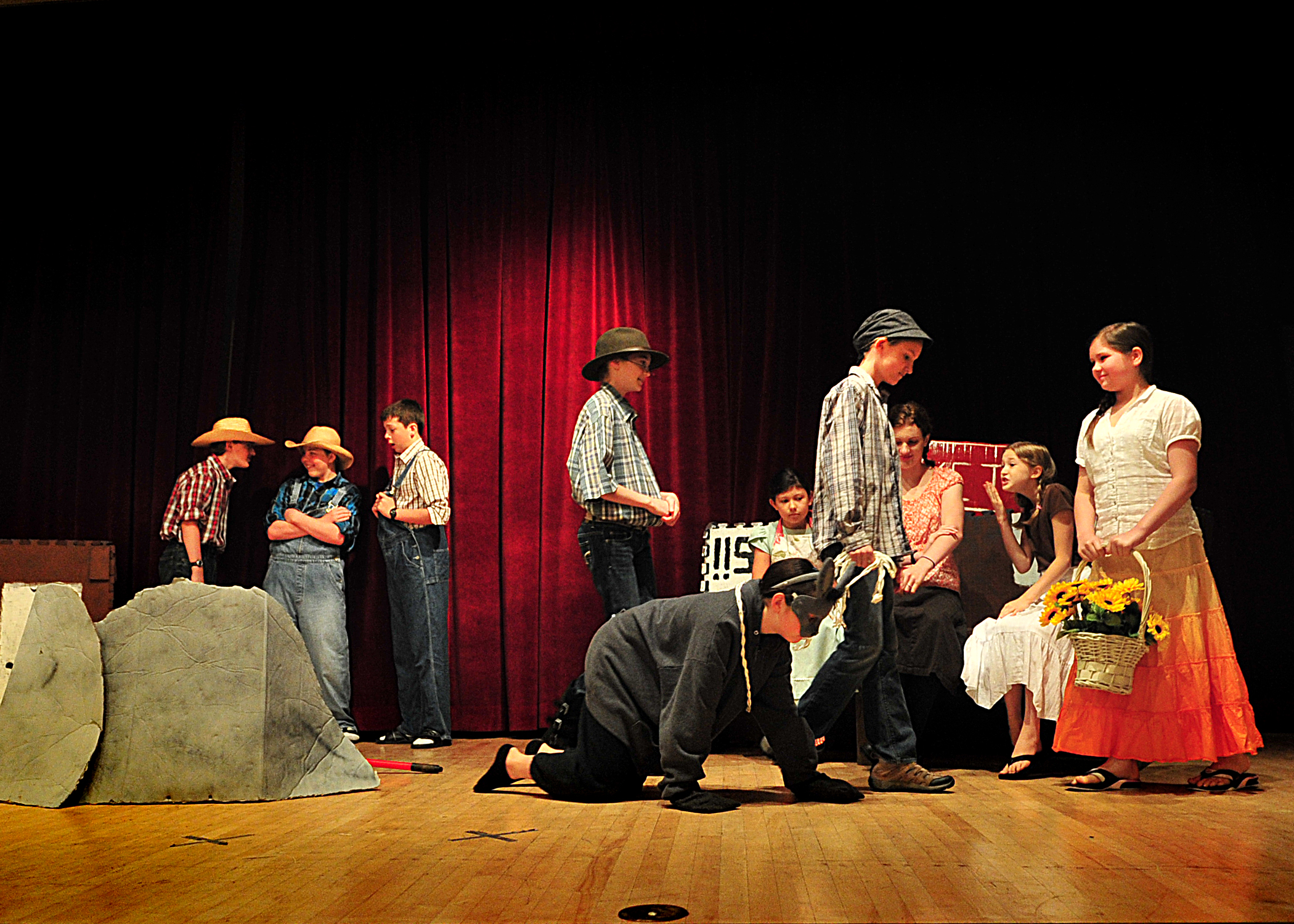 children acting in a play